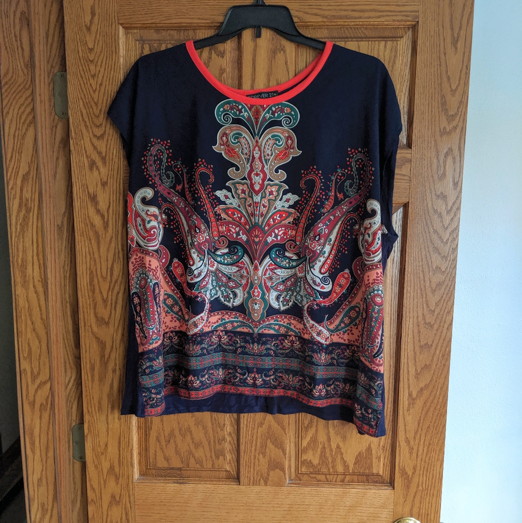 Plus Printed Top